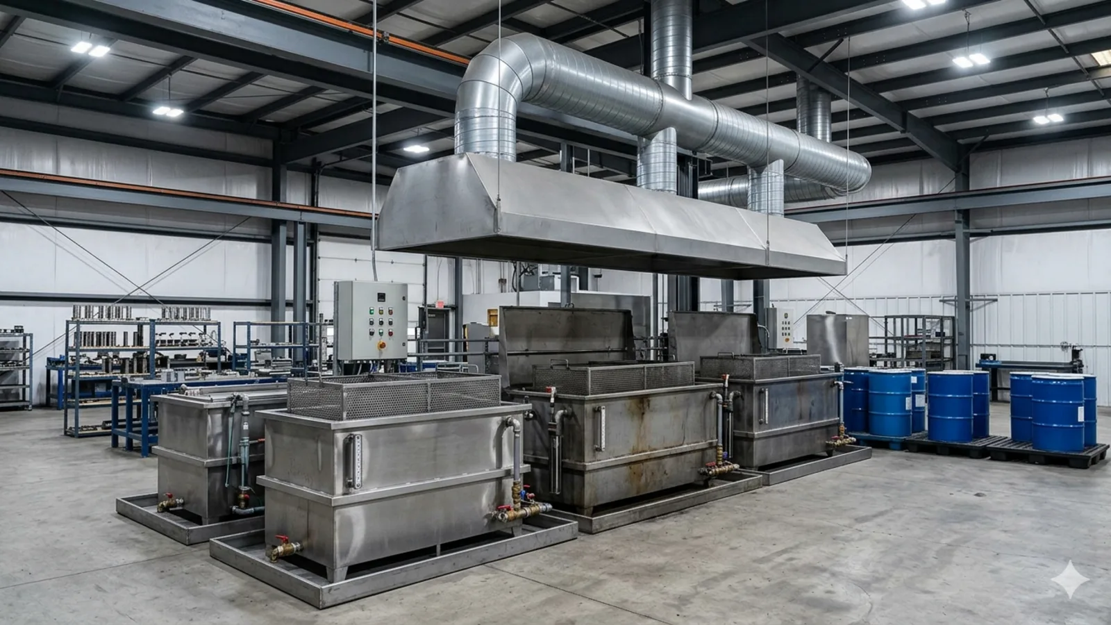 Atelier industriel utilisant des solvants organiques